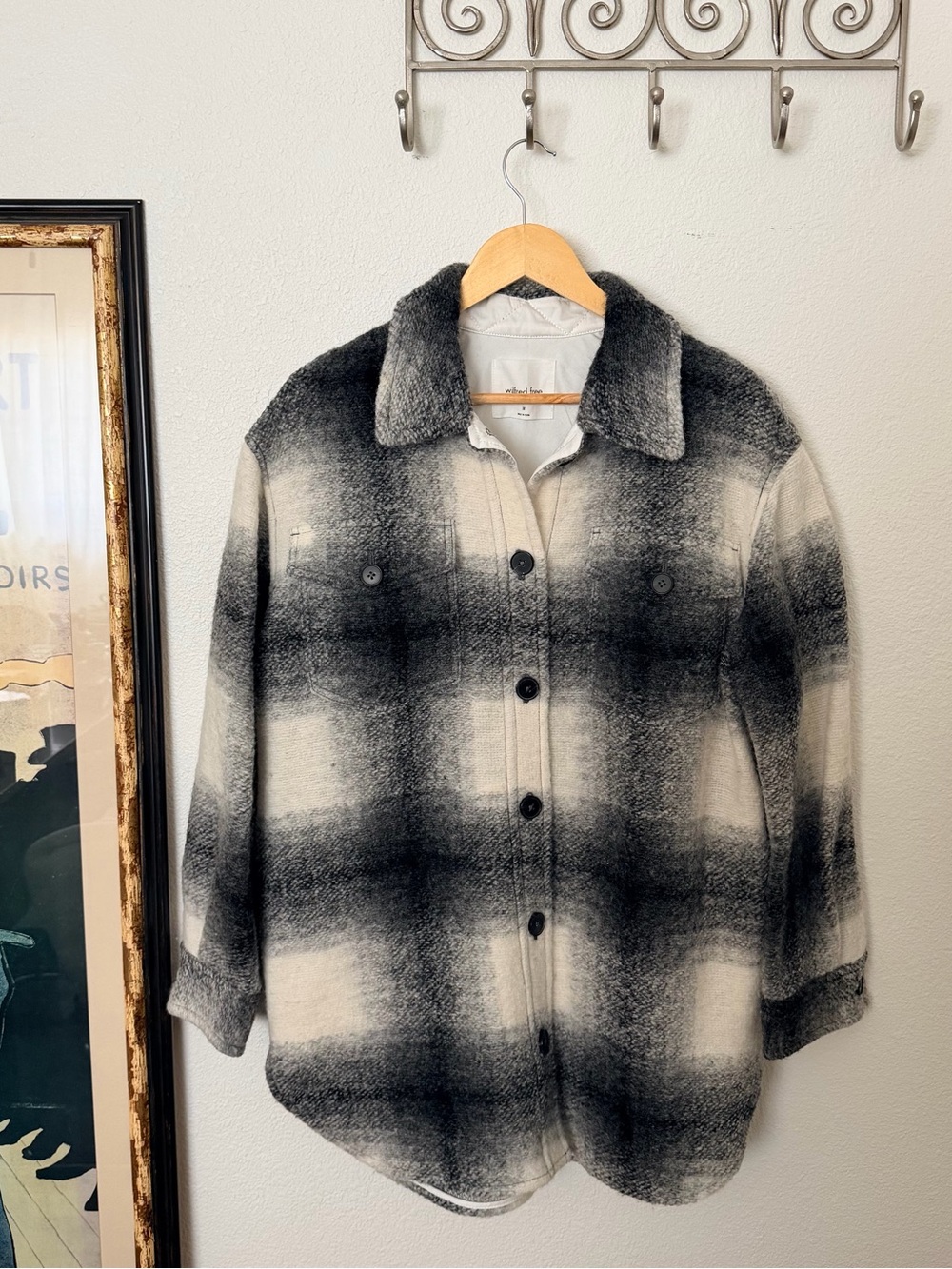 Aritzia Wilfred Black & White Plaid Shacket